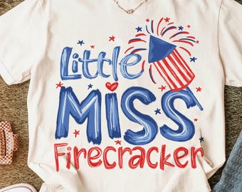 Little Miss Firecracker Png, 4th July Png Kids Toddler, Little Mister Firecracker png, American Girl Boy Png, Kid Shirt png, American Girl