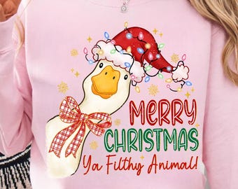Buon Natale, sporco animale! Png, Buon Natale Png, Anatra di Natale Png, Animale di Natale, Natale Png, Fiocco di Natale Png, Design di tendenza