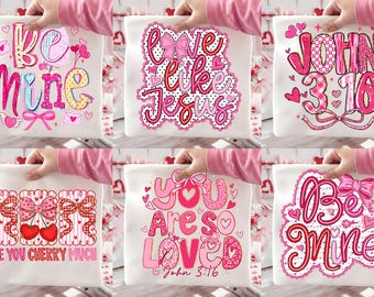 Valentine Png Bundle, Be Mine Valentine Png, Love Like Jesus Png, Boho Valentine Png, Bible verse Png, Retro Valentine Png, Brushstroke Png