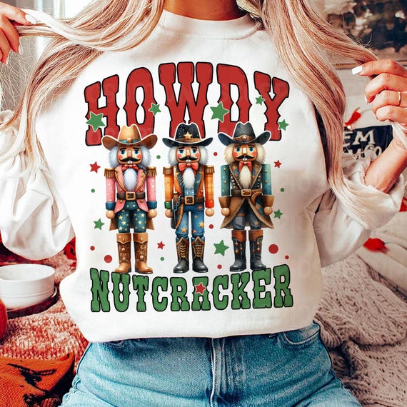 Howdy Nutcracker PNG, Vintage Cowboy Christmas, Tshirt Design (Digital Download)