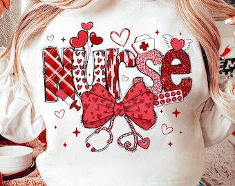 Valentine Nurse Png, Valentines Day Png, Valentine Coquette Bow Png, Cupids Favorite Nurse Png, Nurse Valentines Shirt Design,Gift for nurse