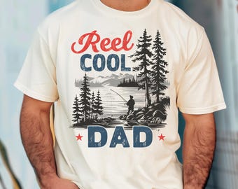 Reel Cool Dad Png, Fishing Dad Png, Retro FatherHood Png, Funny Dad Design, Father Shirt, Father Day Gift, Fishing Png Design