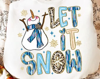Grappig Let it Snow png, kerstmis png, coquette wintersneeuwpop png, sneeuwpop png, kerstcoquette png, gezellige winter png, kerst girly png