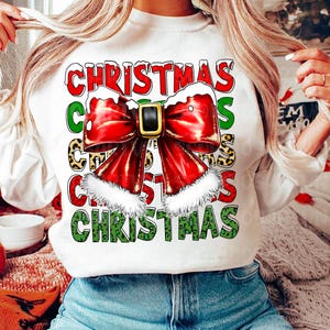Christmas Santa Bow Png, Christmas Png, Christmas Coquette Bow Png, Christmas Tshirt Designs, Christmas Girly Png, Retro Christmas Png