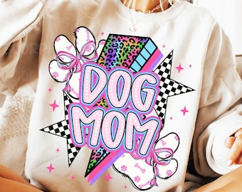 Retro Dog Mom Png, Preppy Dog Mom Png, Mama Png, Dog Coquette Png, Dog Mama Shirt Png, Dog Lovers Png, Gifts for mother, Leopard print