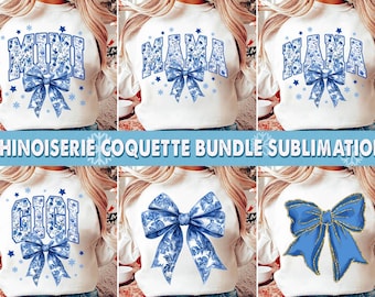 Mama Chinoiserie Png Bundle, Chinoiserie Png, Varsity Mama Png, Floral Chinoiserie Png, Mama Shirt Png, Mama Coquette Bow Png, Nana, Mini