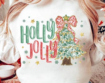 Glitter Green Chinoiserie Holly Jolly Png, Christmas Png, Christmas Tree Coquette Png, Green Grand Millennial Png, Coquette Christmas Png