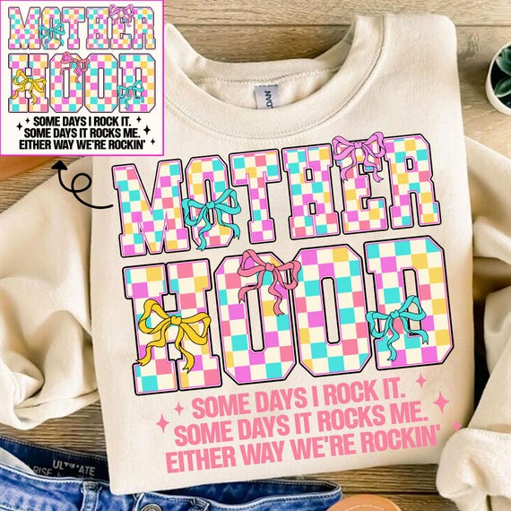 Mother Hood Png, Checker Mother Hood Coquette Bow Png, Funny Sarcastic Mom Design, Mom Png, Funny Mom Life, Mama Png, Mother Day Gift