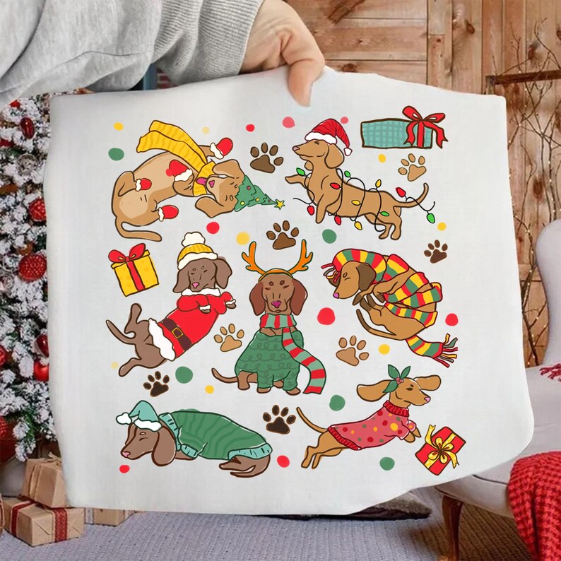 Merry Christmas Dachshund Dog PNG, Cute Puppies Png, Christmas Holiday ...