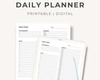 Daily Planner Printable PDF & Digital
