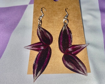 Tradescantia Leaf Earrings