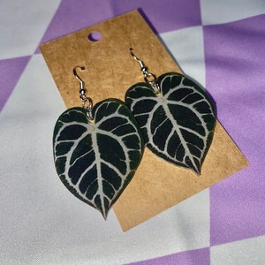 Anthurium Crystallinum Leaf Earrings