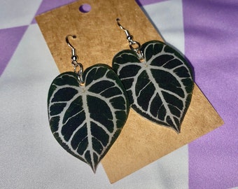 Pendientes Hoja de Anthurium Crystallinum