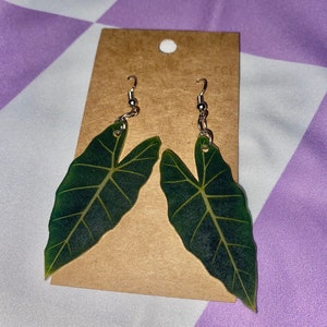 Alocasia Frydek Scale Leaf Earrings