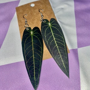 Anthurium King And Queen Leaf Earrings