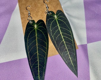 Anthurium King And Queen Leaf Earrings