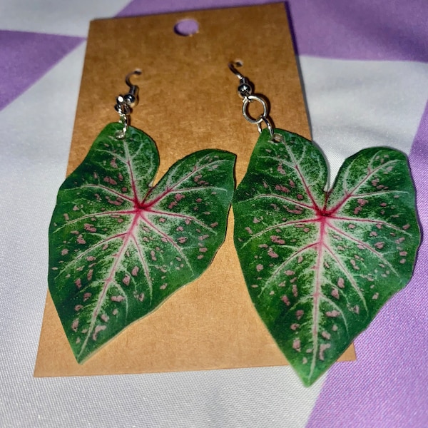 Caladium Leaf Earrings