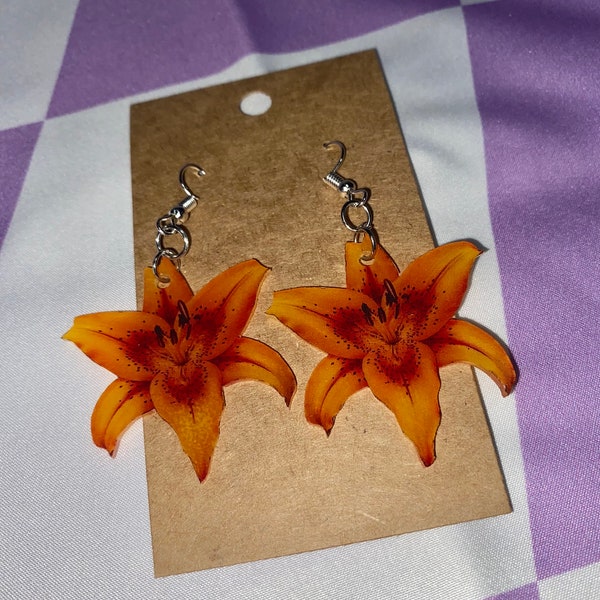 Handmade Lily Flower Earrings