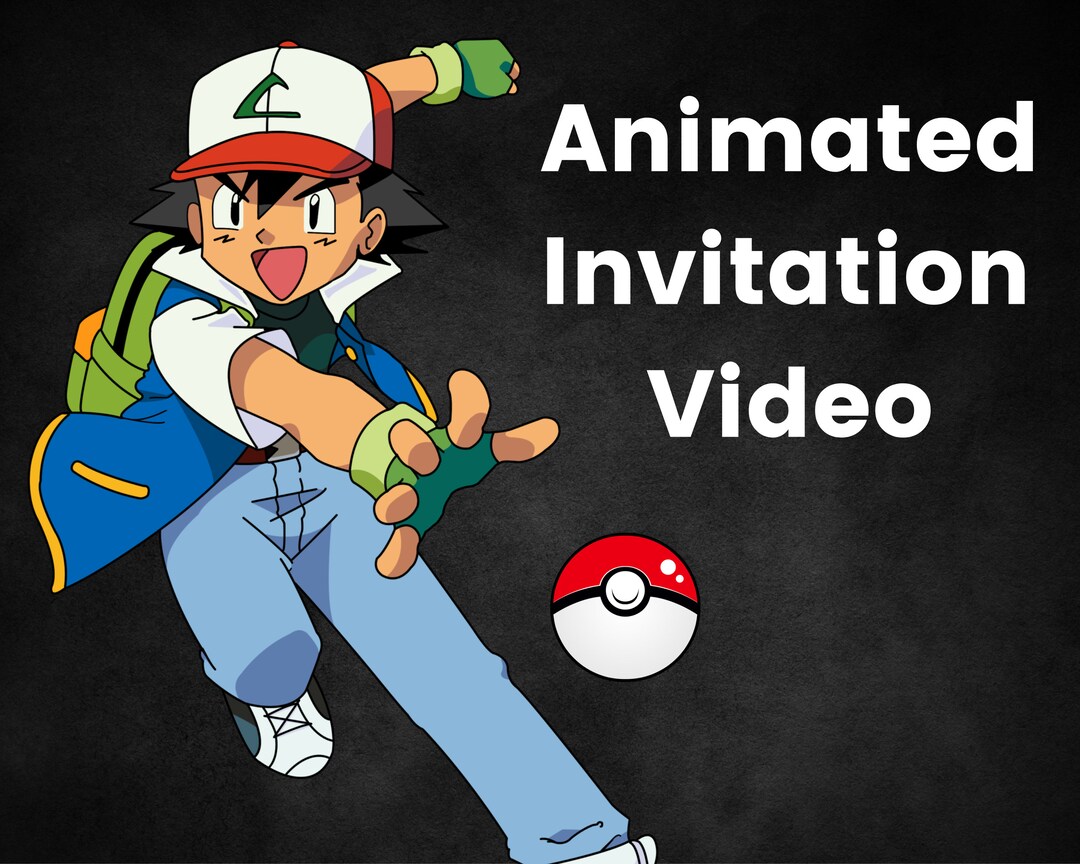 Pokemon Template, Digital Invitations, Video Invitation - Etsy