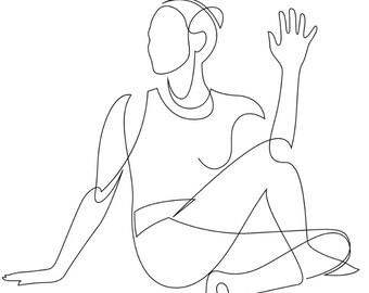 One line art modern minimalistic image