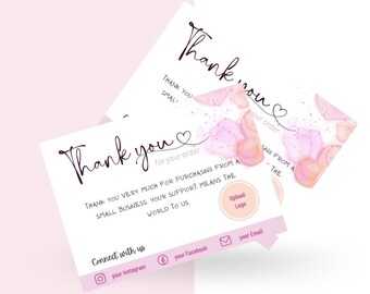 Thank you for your order, Small business customised thank you card, Business Thank you card