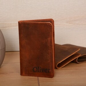 Personalized Card Holder, Front Pocket Slim Design Leather Wallet, Minimalist Credit Card Wallet, Gift Dad