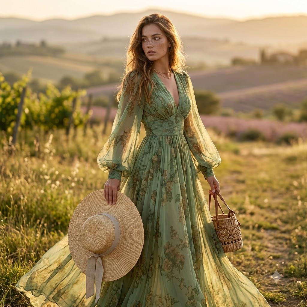 Sage Green Long Sleeve Dress