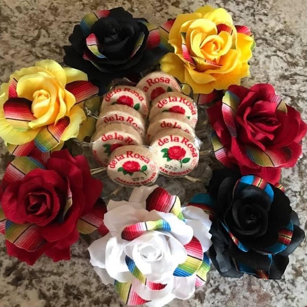 Serape rose hair clip