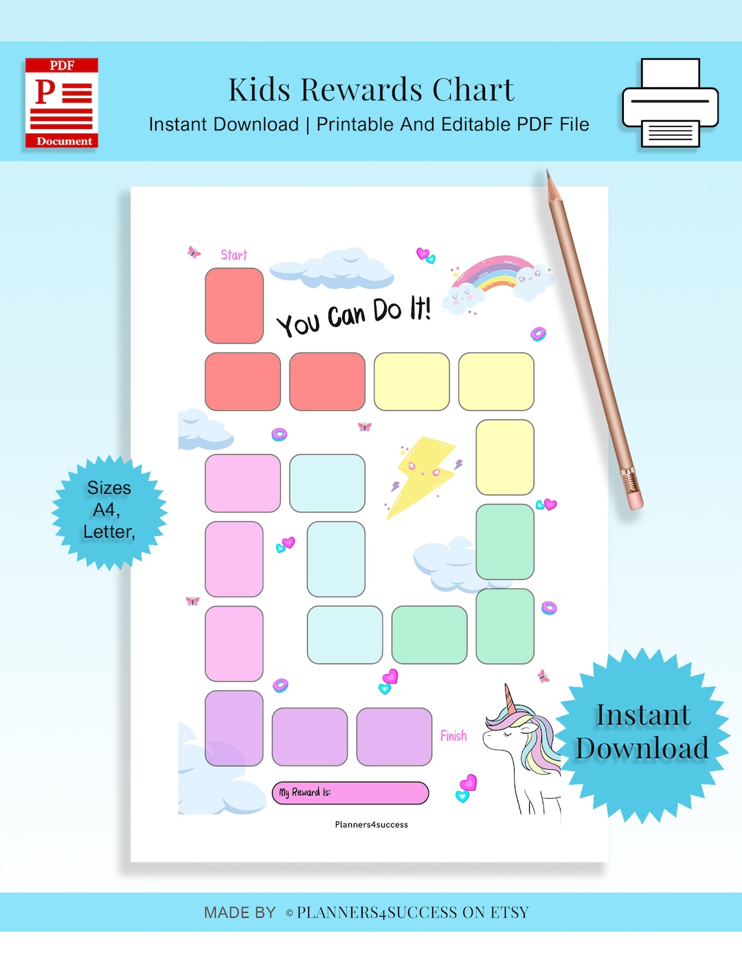 Printable Rewards Chart Behaviour Planner Behaviour Chart - Etsy