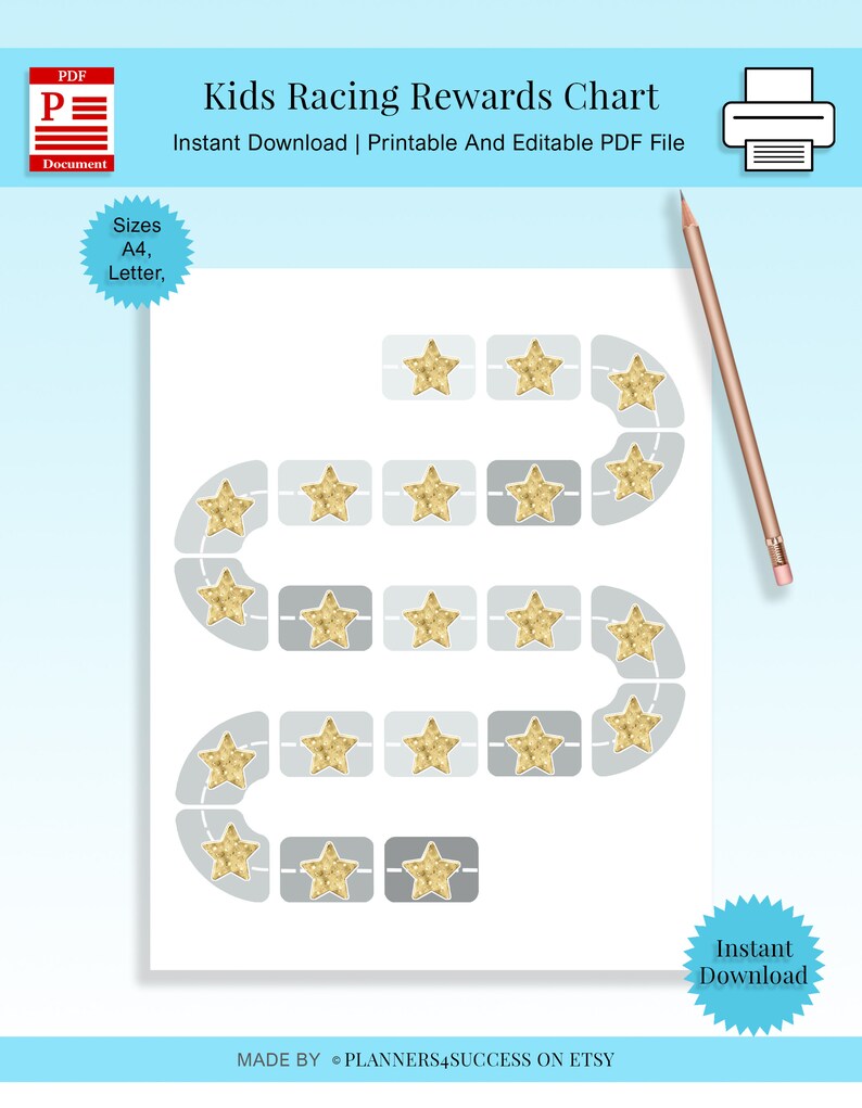Printable Rewards Chart Racing Chart Behaviour Chart Autism - Etsy