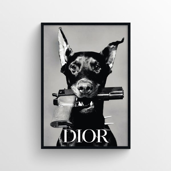 Art de la mode chien | Impression photo vintage d'art de mode | tirages de mode vintage | Photos de mode pour chiens | Art mural mode | Mode vintage Poster