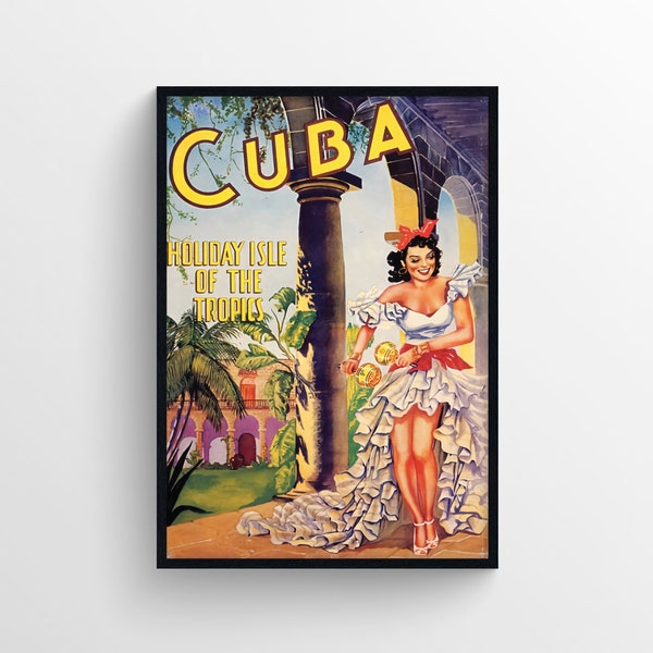 Cuba Travel Poster / Cuba Travel Print / Travel Print / Retro Travel Poster / Vintage Travel  Poster / Wall Travel Art Print / Art Travel