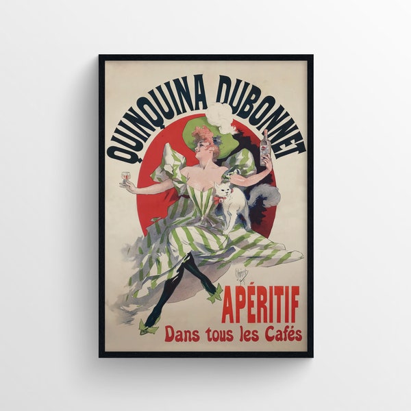 Quinquina Dubonnet Aperitif 1895 - Wall Art, Wall Decor, Wall Art Prints,Vintage, Vintage Art, Wine Poster, Retro Wall Poster, Trendy Poster