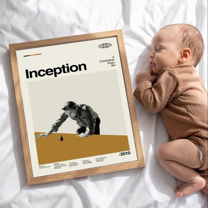 Vintage Inception Poster Retro Movie Print Minimalist Wall Art - Etsy