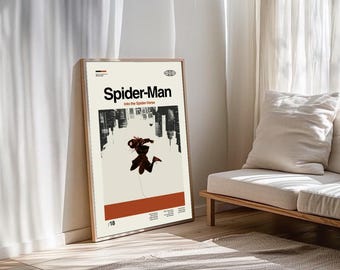 miles morales poster spiderverse retro minimalist wall art print