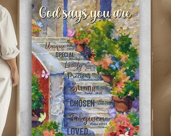 Butterfly Flower Wall God Says You Are Strong Chosen Precious Lovely ...