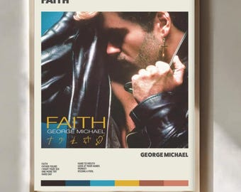 george michael music poster faith album art print premium retro wall decor gift