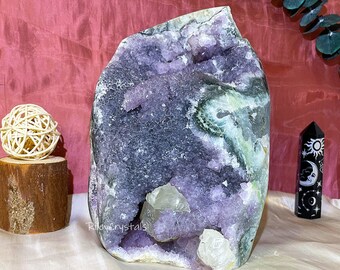 COLLECTION Large Size Amethyst Geode Cluster With Calcite, Demagnetized Amethyst Cluster, Amethyst Calcite Cluster