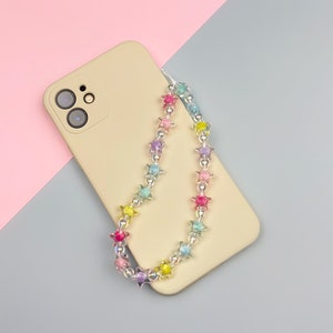 Сolorful stars beads phone strap inspired by 90s