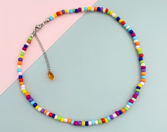 Rainbow beaded necklace