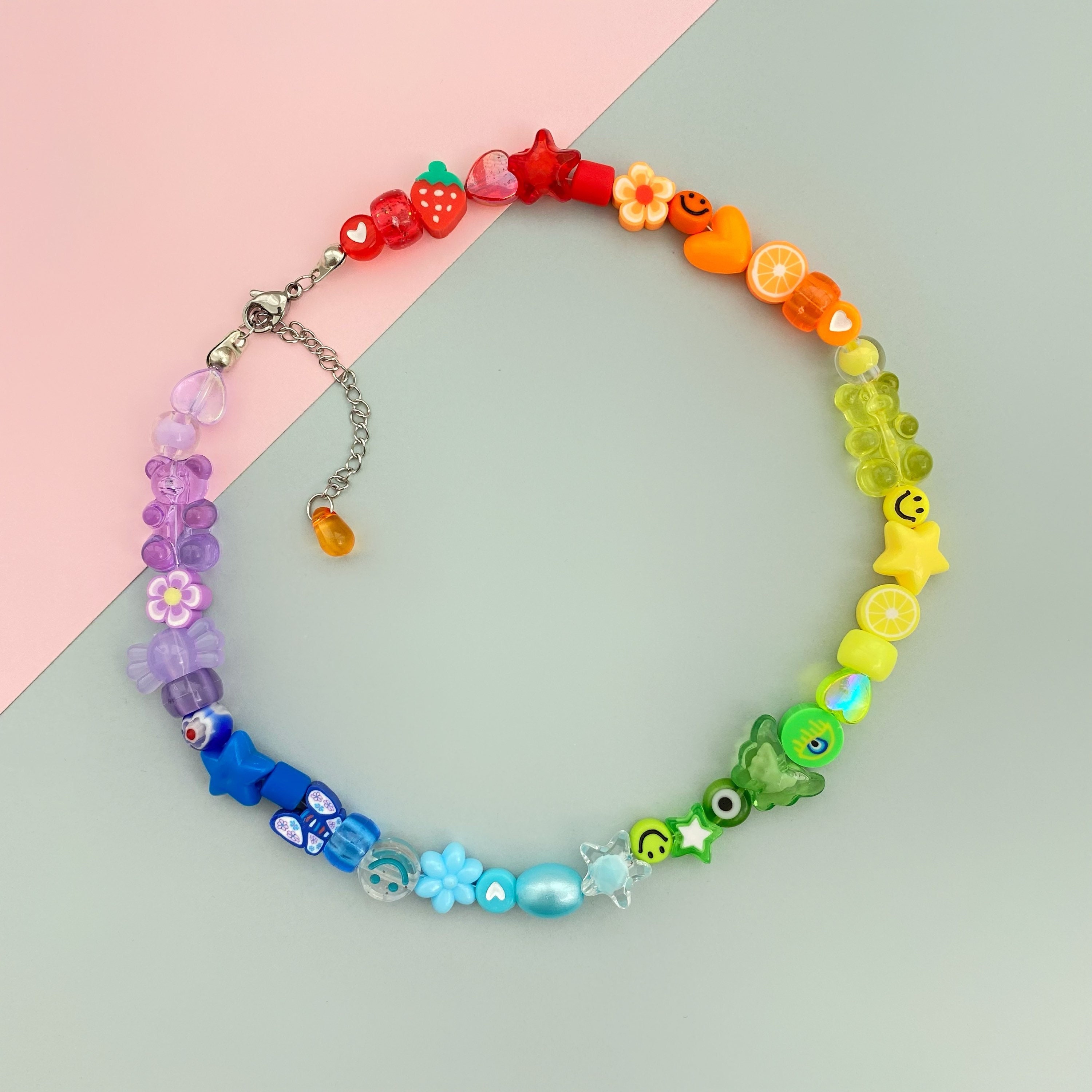 Cool Colors Rubber Heshi-Style Bead Stretchy Bracelet | Handmade Jewelry by  The Willows And Co.