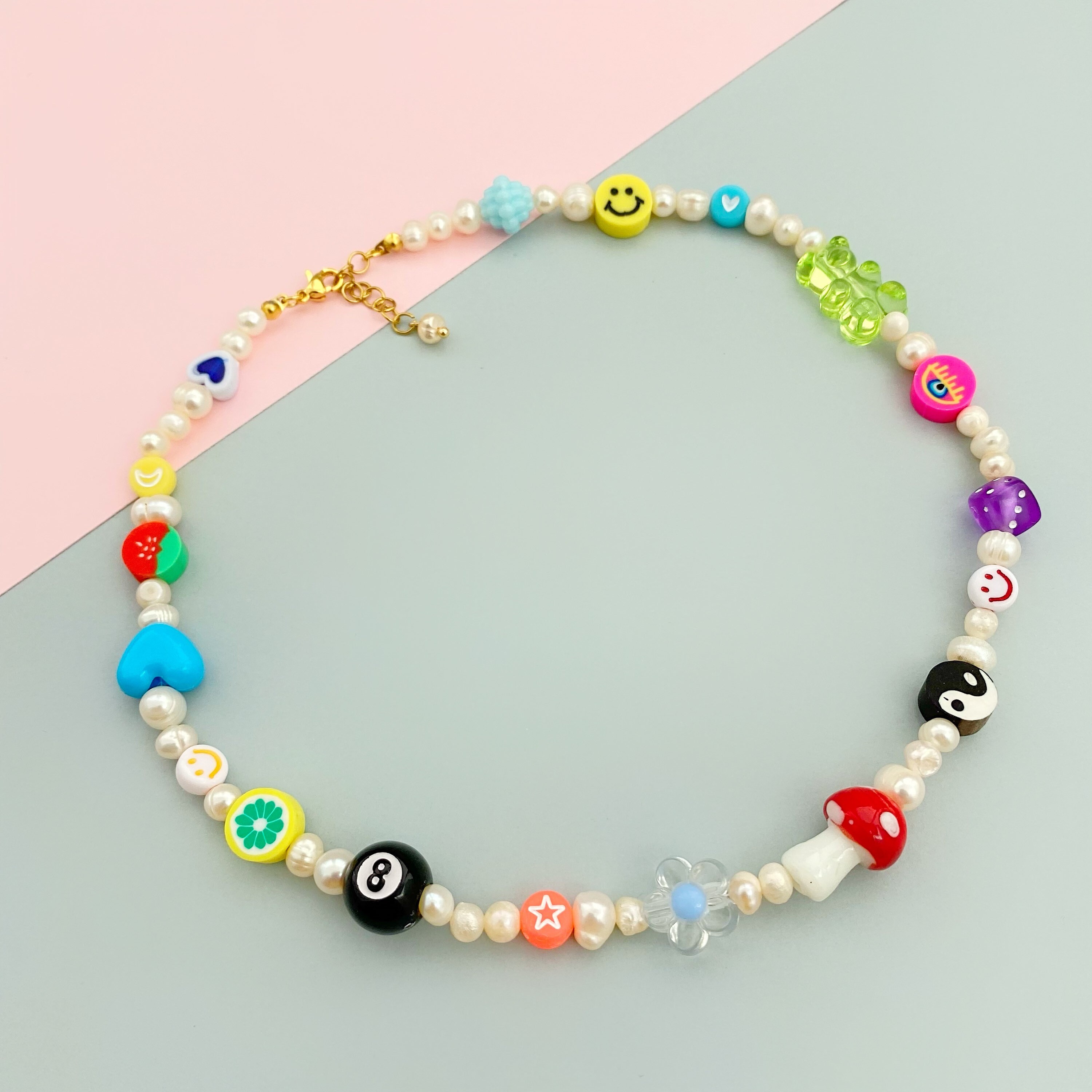 Mismatch Funky Bright Colorful Bead and Freshwater Pearls