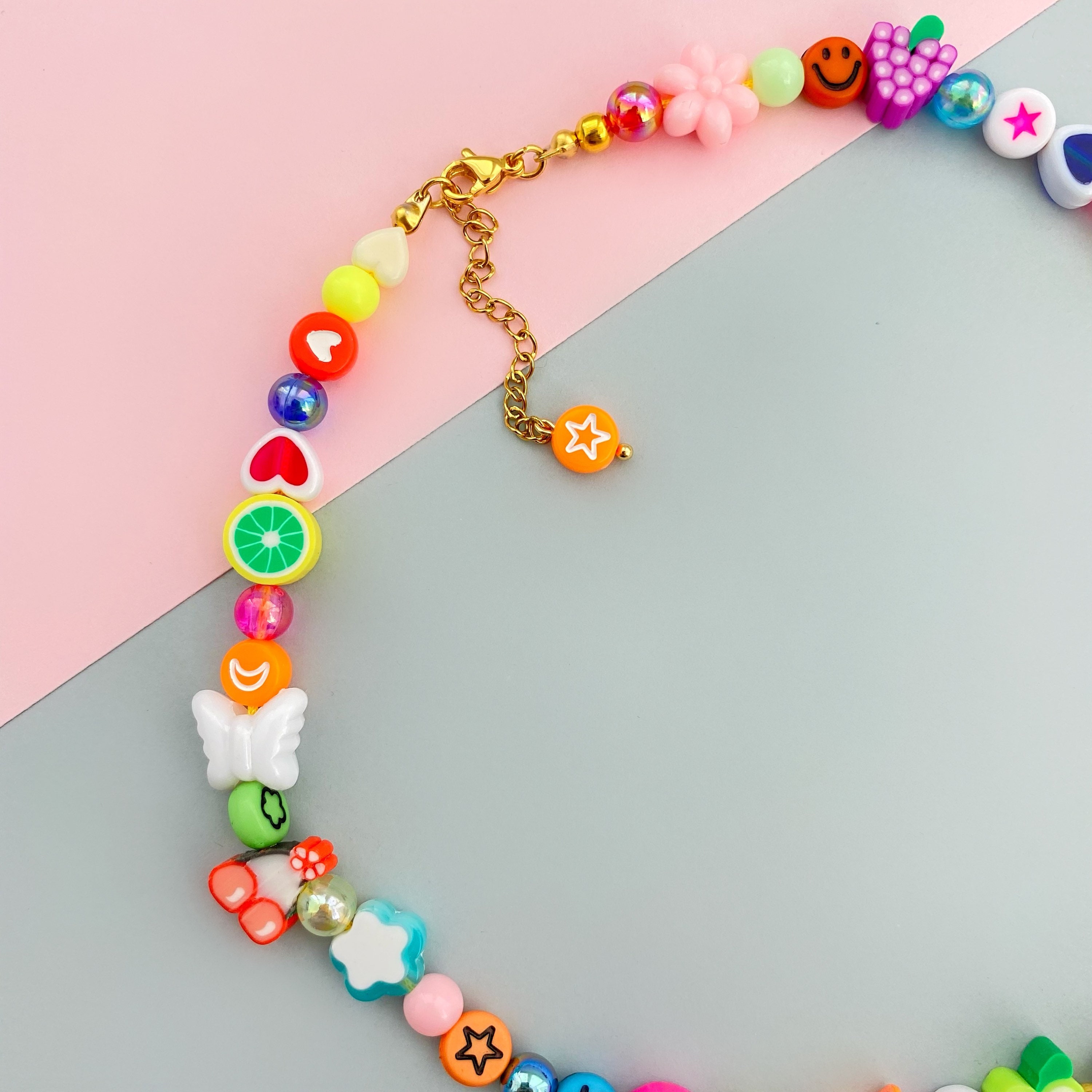 Mismatch Funky Bright Colorful Beaded Necklace Inspired by