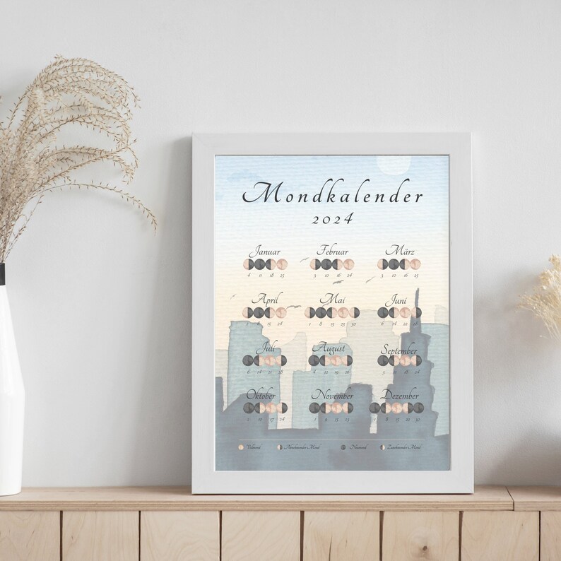 Moon Phase Calendar 2024 Digital File for Mystical Moon Etsy Finland