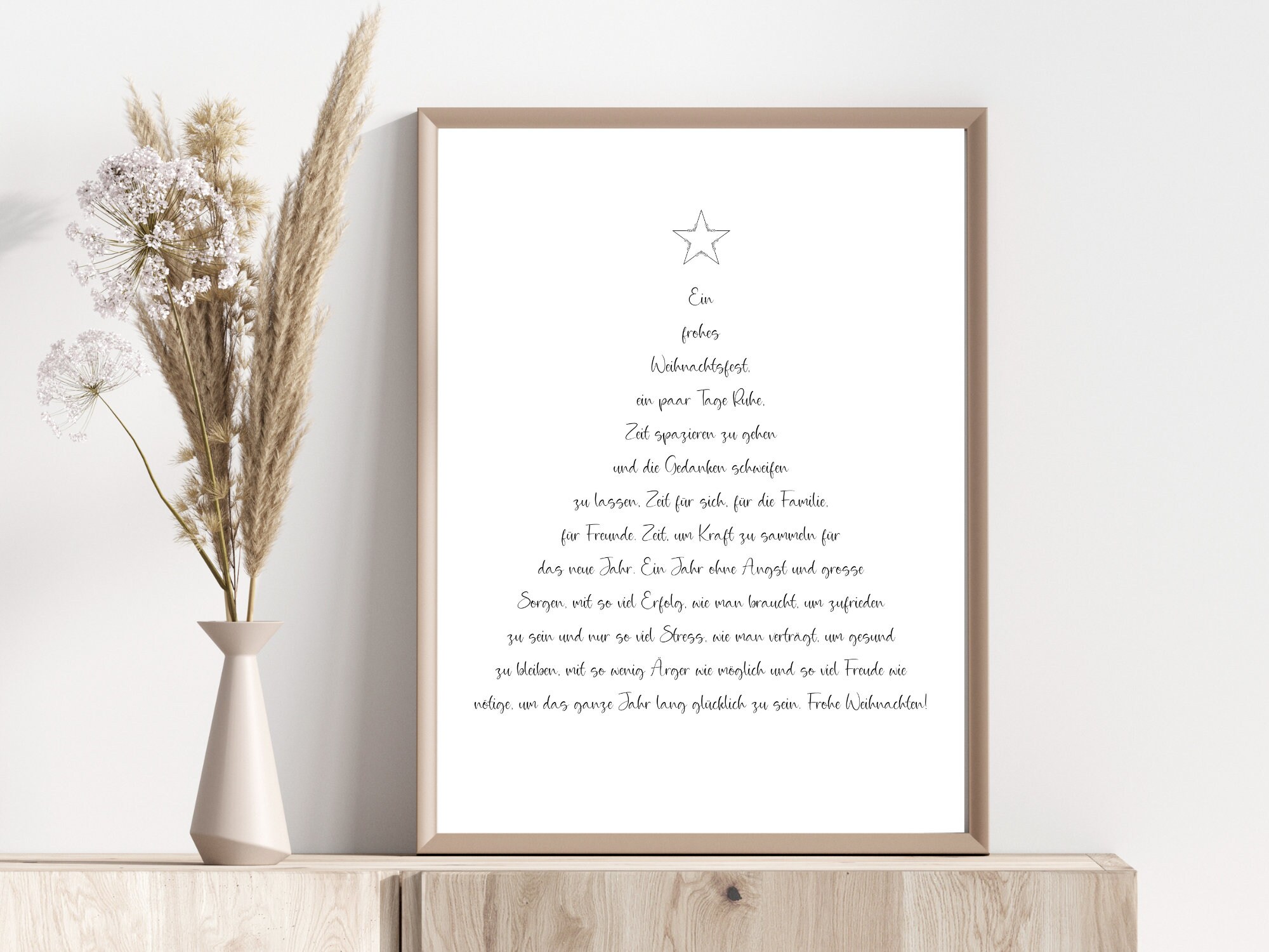 Weihnachtsbilder Spruch in Tannenbaumform, Weihnachten, Familienposter