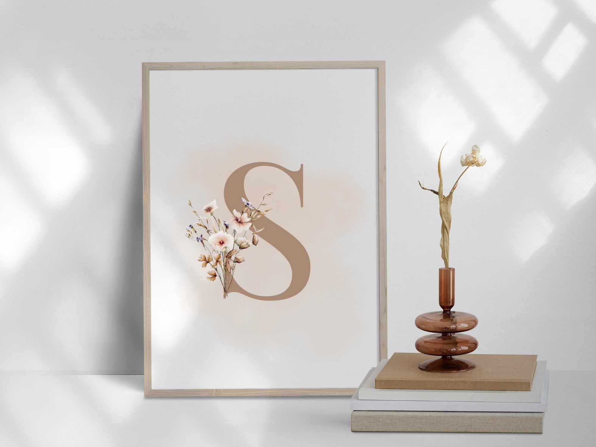 S – Old English Initial Black Letter S | Poster