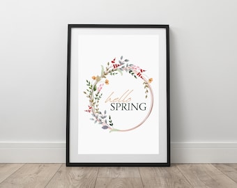 hello spring , Poster, Karte, Home Poster, digitaler Download