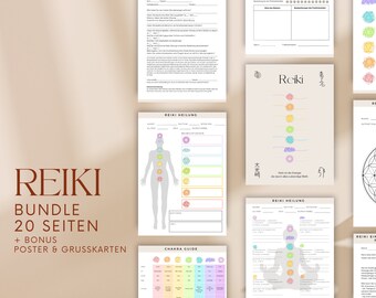 Reikisessieformulier SET - 20 professionele sjablonen voor uw Reiki-sessies - Duits - PDF-formaat