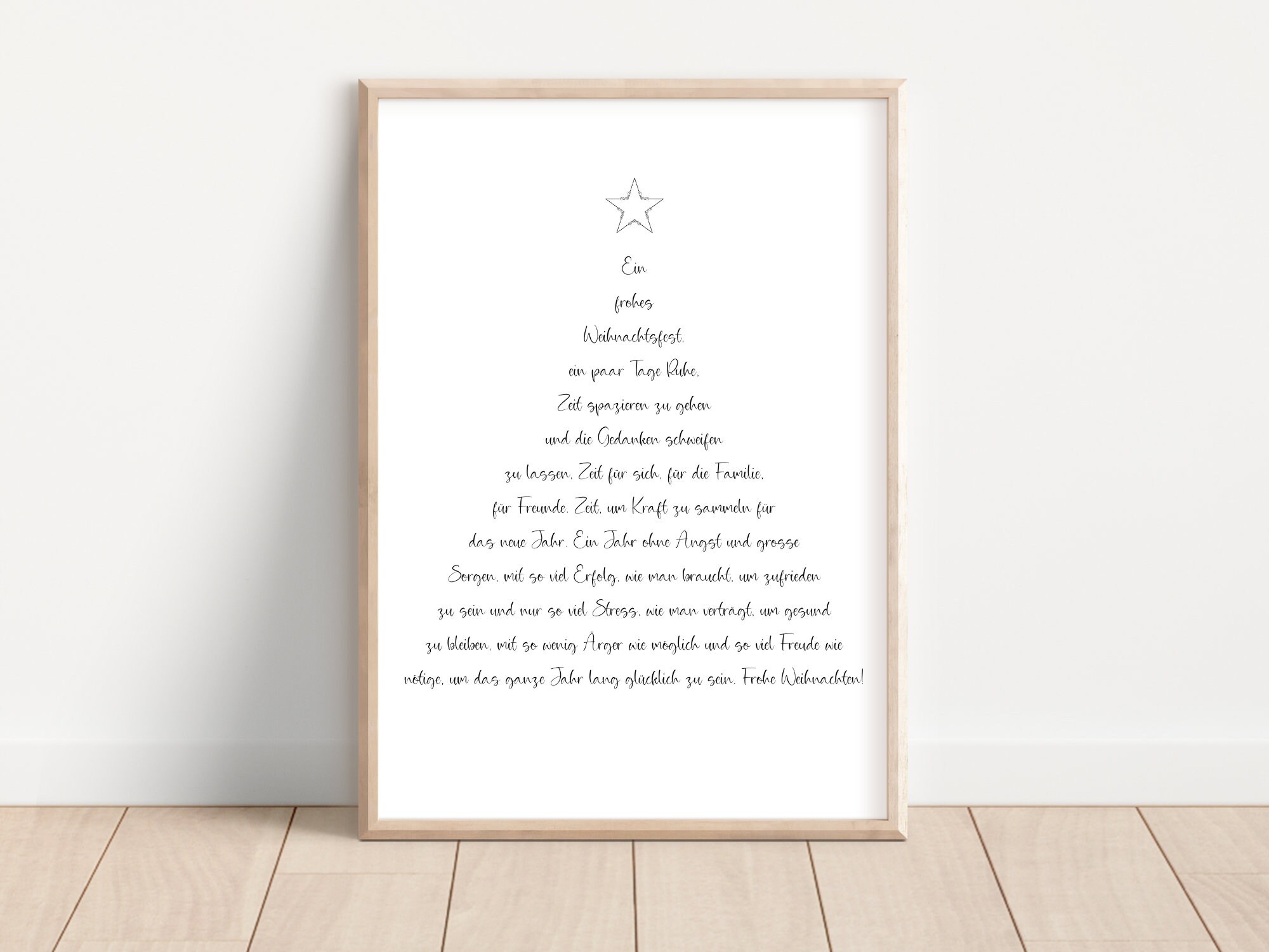 Weihnachtsbilder Spruch in Tannenbaumform, Weihnachten, Familienposter