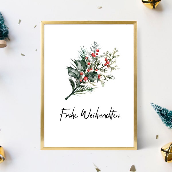 Festive Christmas cards to make yourself - set of 5 cards in PDF format | No. 4